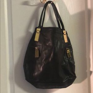 Banana Republic black leather hobo bag